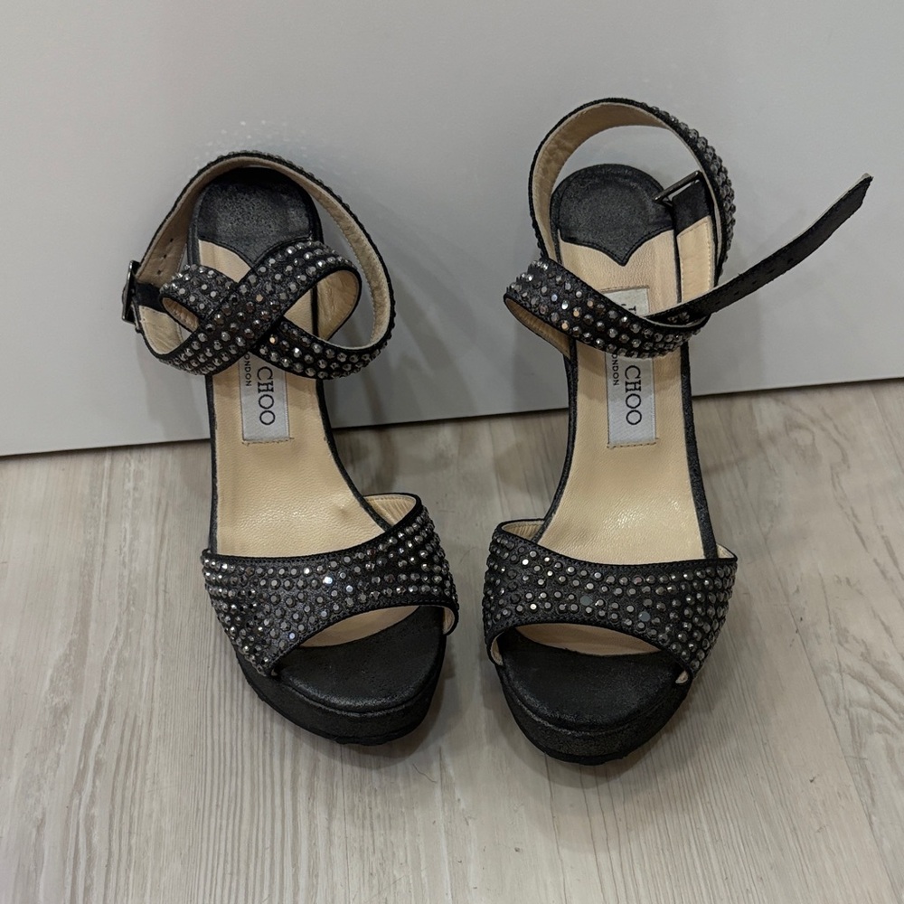 Jimmy Choo Black Studded Heels